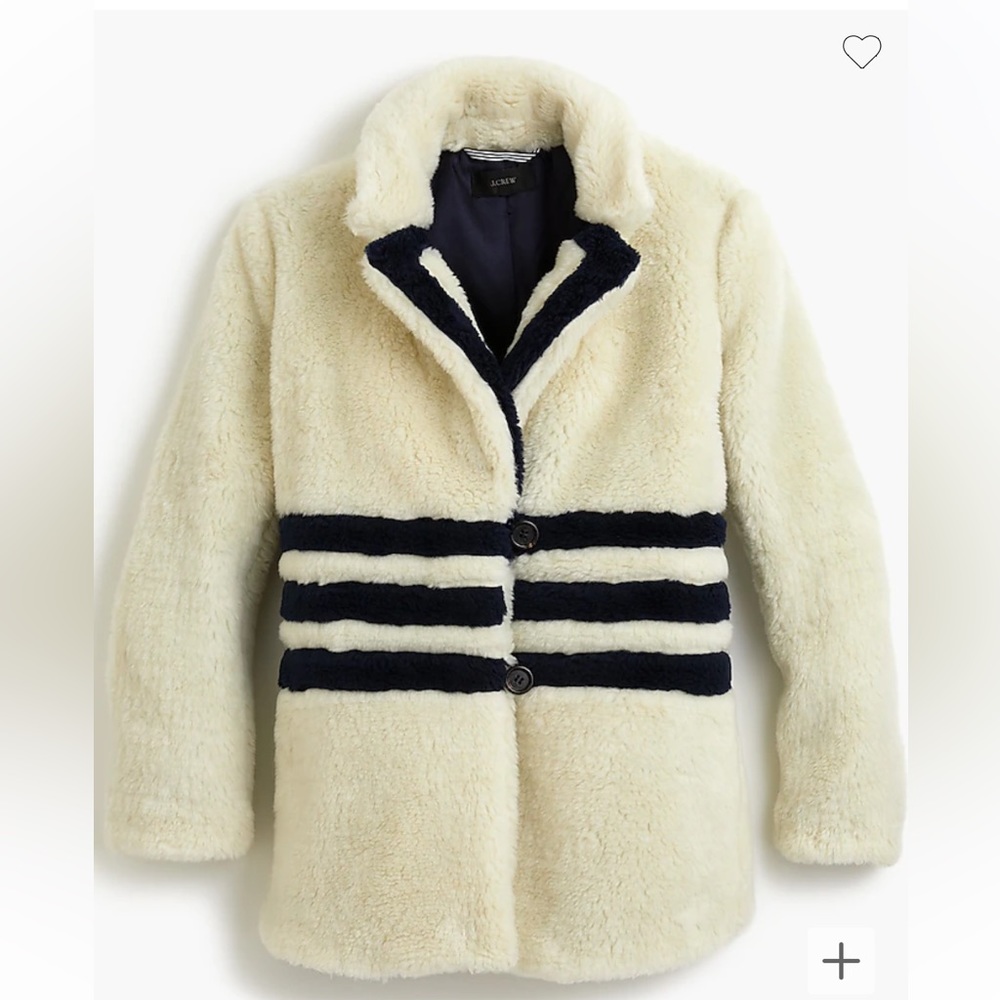 The Teddy coat in striped plush fleece